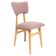 Chaise de salle à manger "Butterfly", laine rose bouclée, bois clair