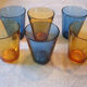 5 water glasses amber yellow