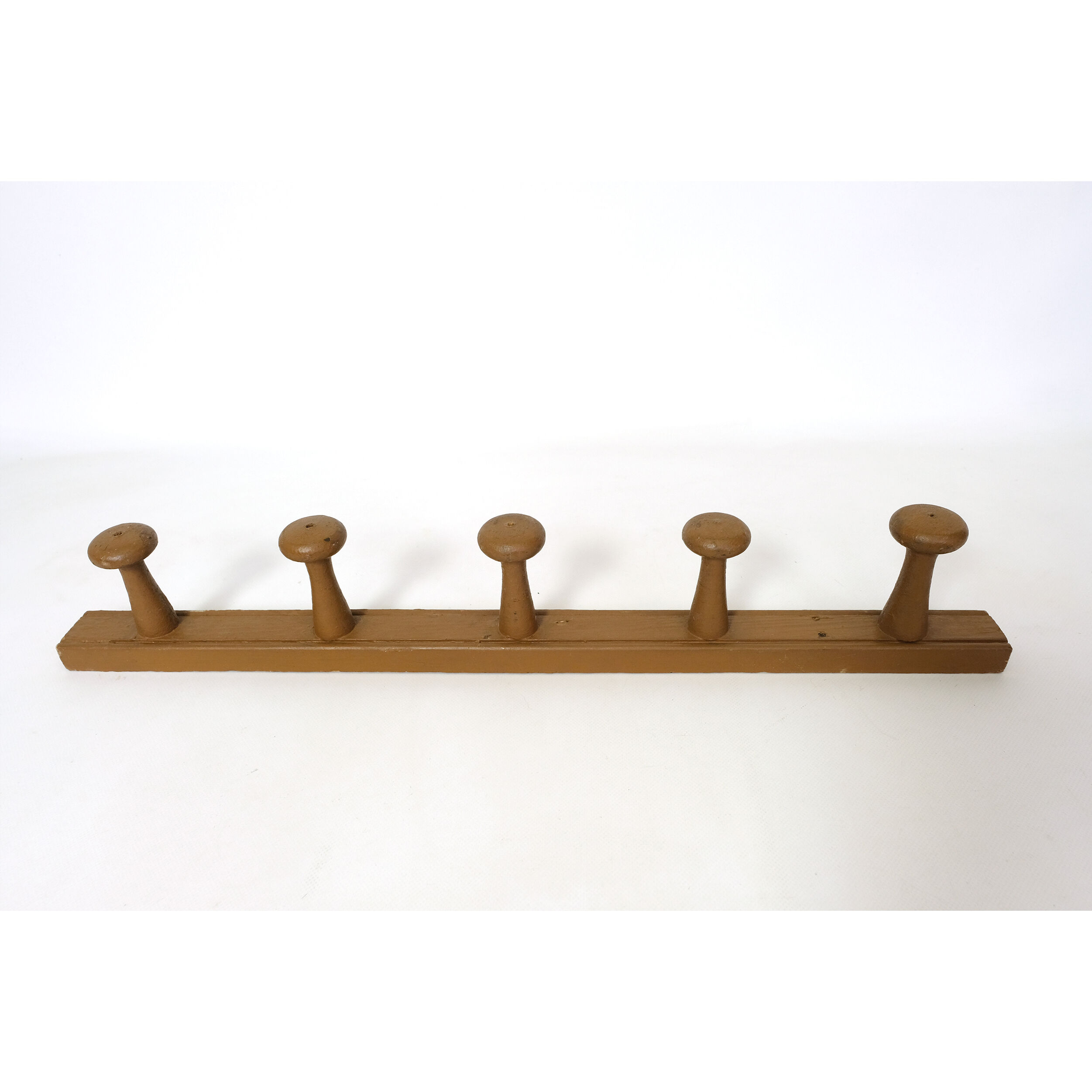 Vintage wooden coat rack, 5 hooks