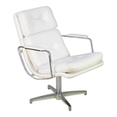 Armchair "Space Age"". Steel and imitation leather. Swivel. France, 70s