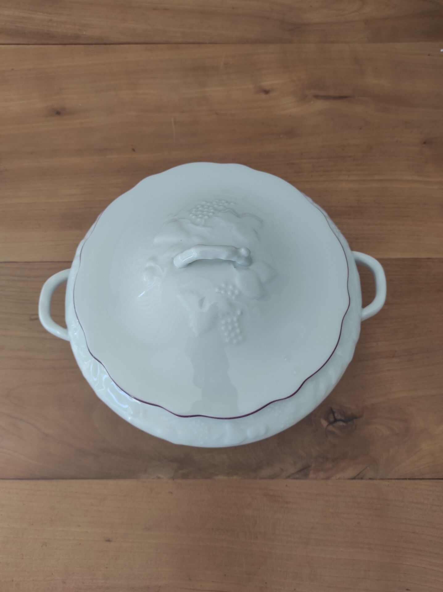 Vegetable soup tureen porcelain Ph. Deshoulière California series decoration