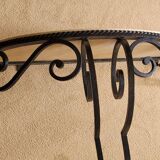 Wrought iron and marble console