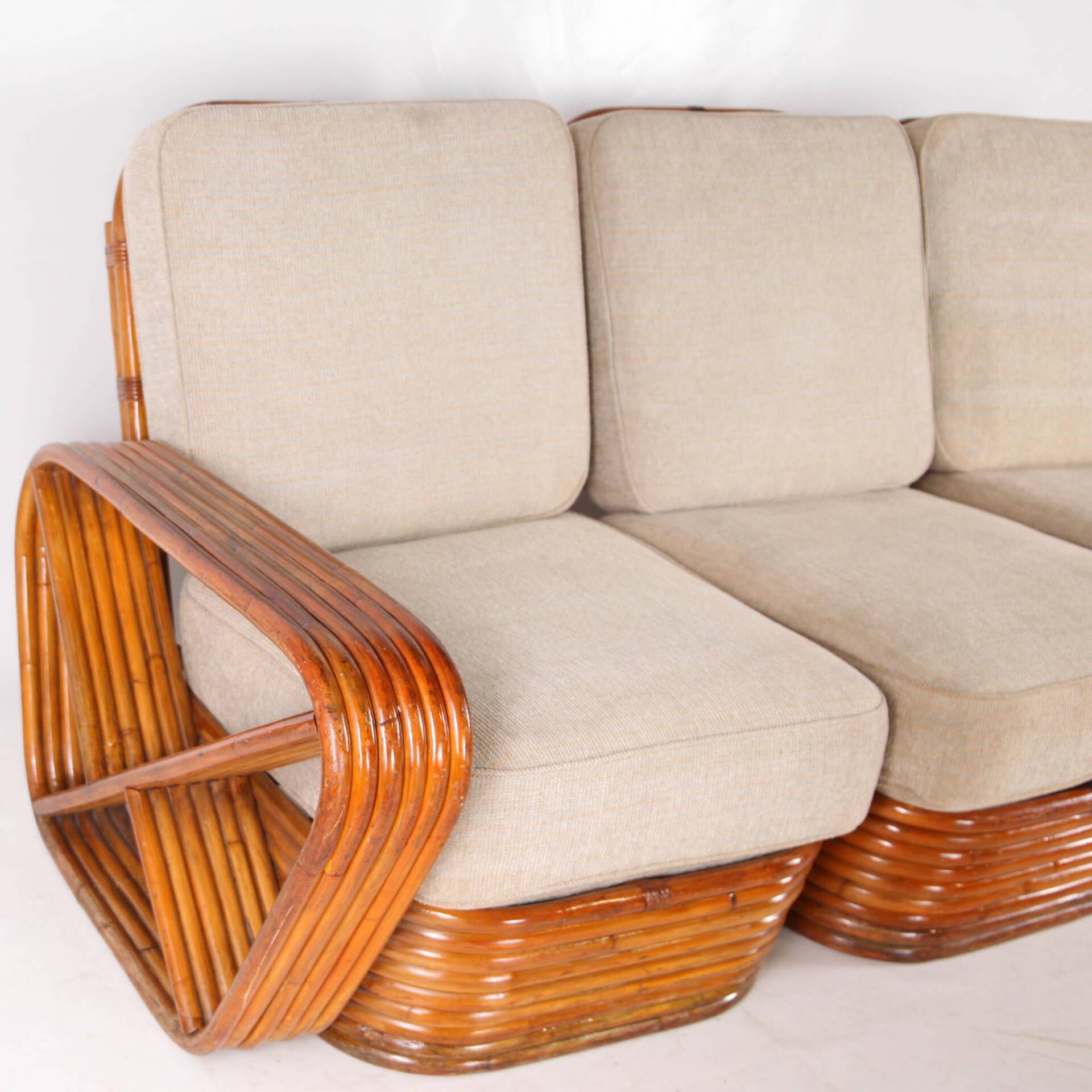 Rattan sofa by Paul Frankl