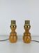 Pair of pine lamps, turned wood, vintage