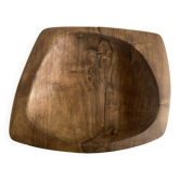 Vide poche forme libre mid century XXL en bois d'olivier