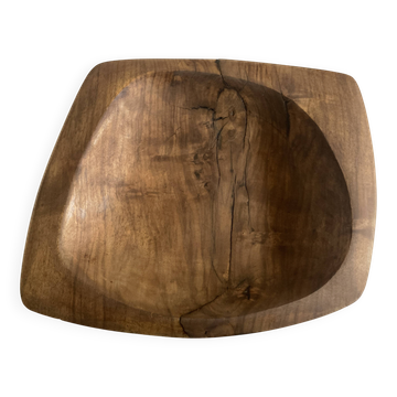 Vide poche forme libre mid century XXL en bois d'olivier