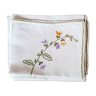 Set of 10 white towels embroidered flowers