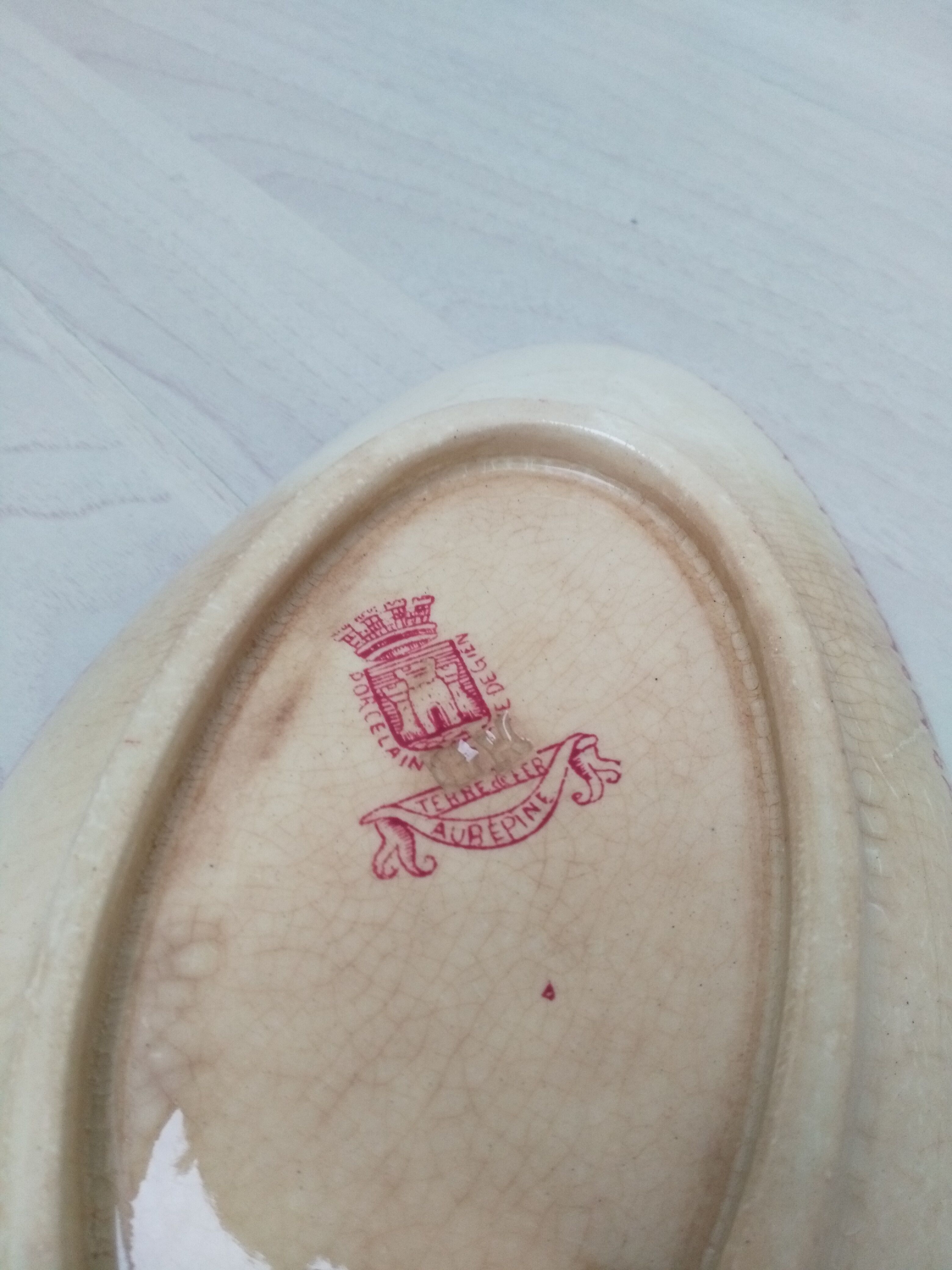 Ravier in iron earth of Gien model Pink hawthorn