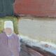 1977 Mid-Century Modern "Pensive Walk" Swedish Figurative Oil Painting, Framed