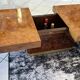 Table basse bar  en Loupe d’orme maison  Lancel vintage 1970