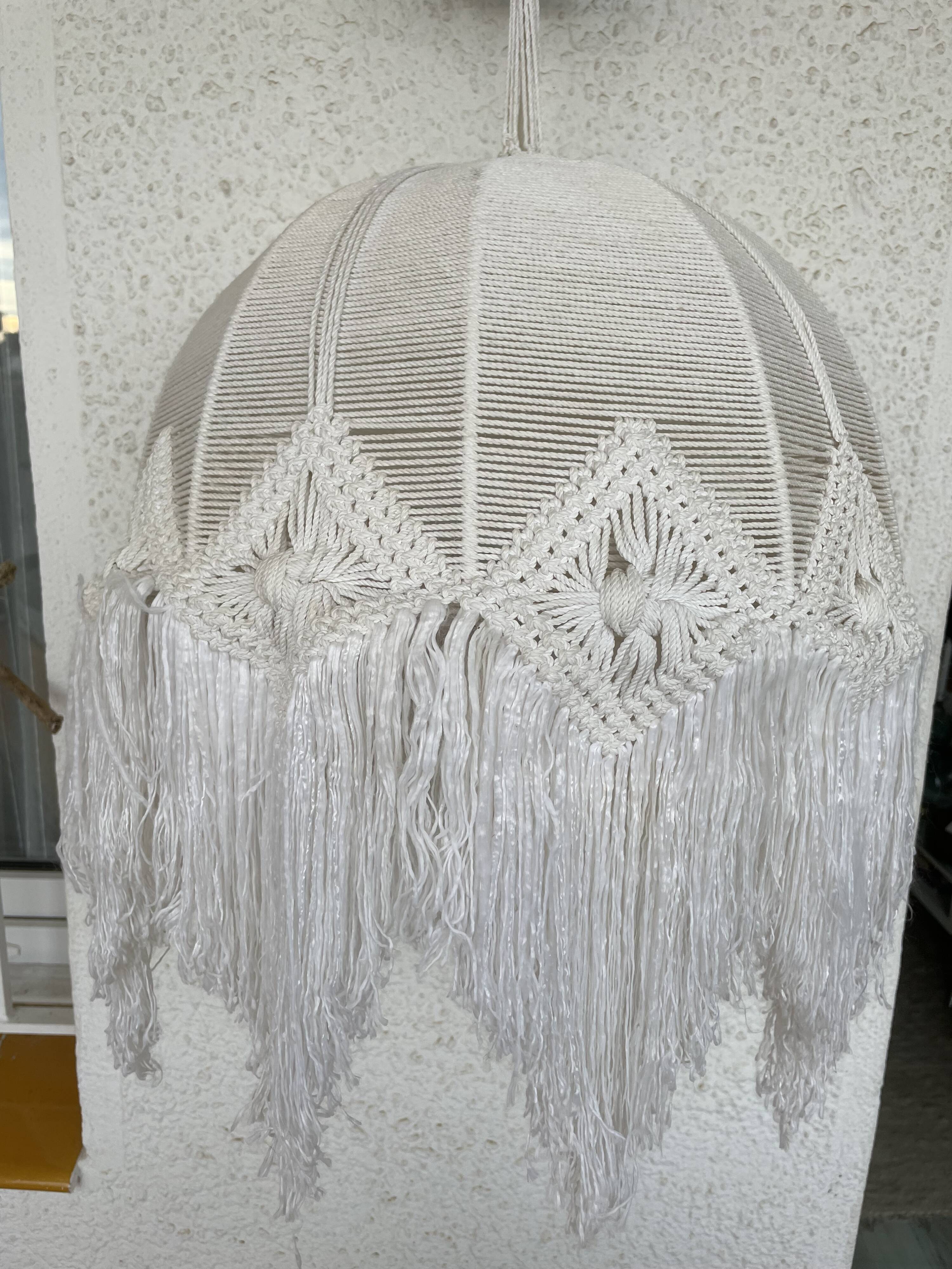Macramé hanging lamp