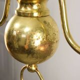 Art Deco Italian Brass and Opaline Chandelier