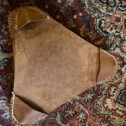 Tabourets tripodes mexicain vintage en bambou et cuir