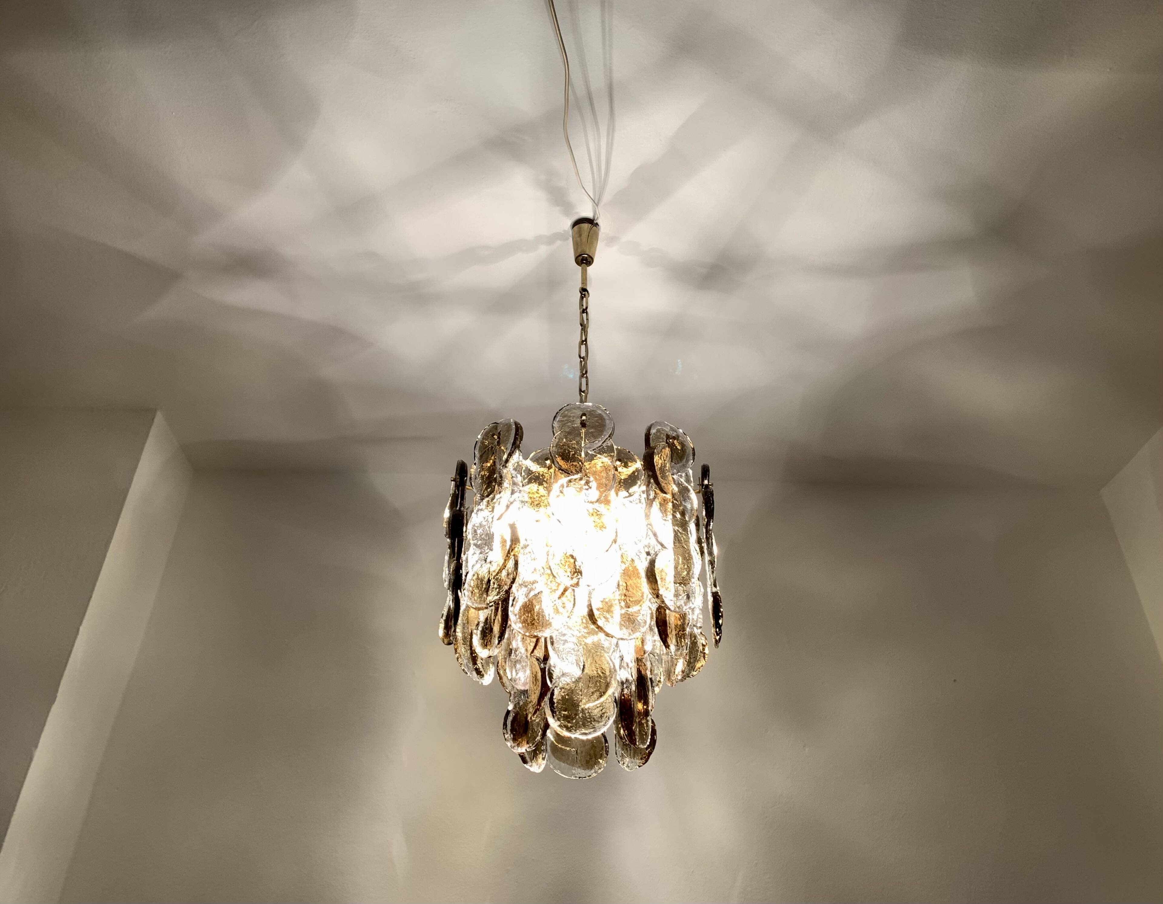 Large smoked glass citrus chandelier by j.t. kalmar