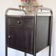 Vintage bedside table in brushed metal