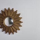Miroir en terre cuite du milieu du siècle années 1960 42cm