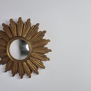 Miroir en terre cuite du milieu du siècle années 1960 42cm