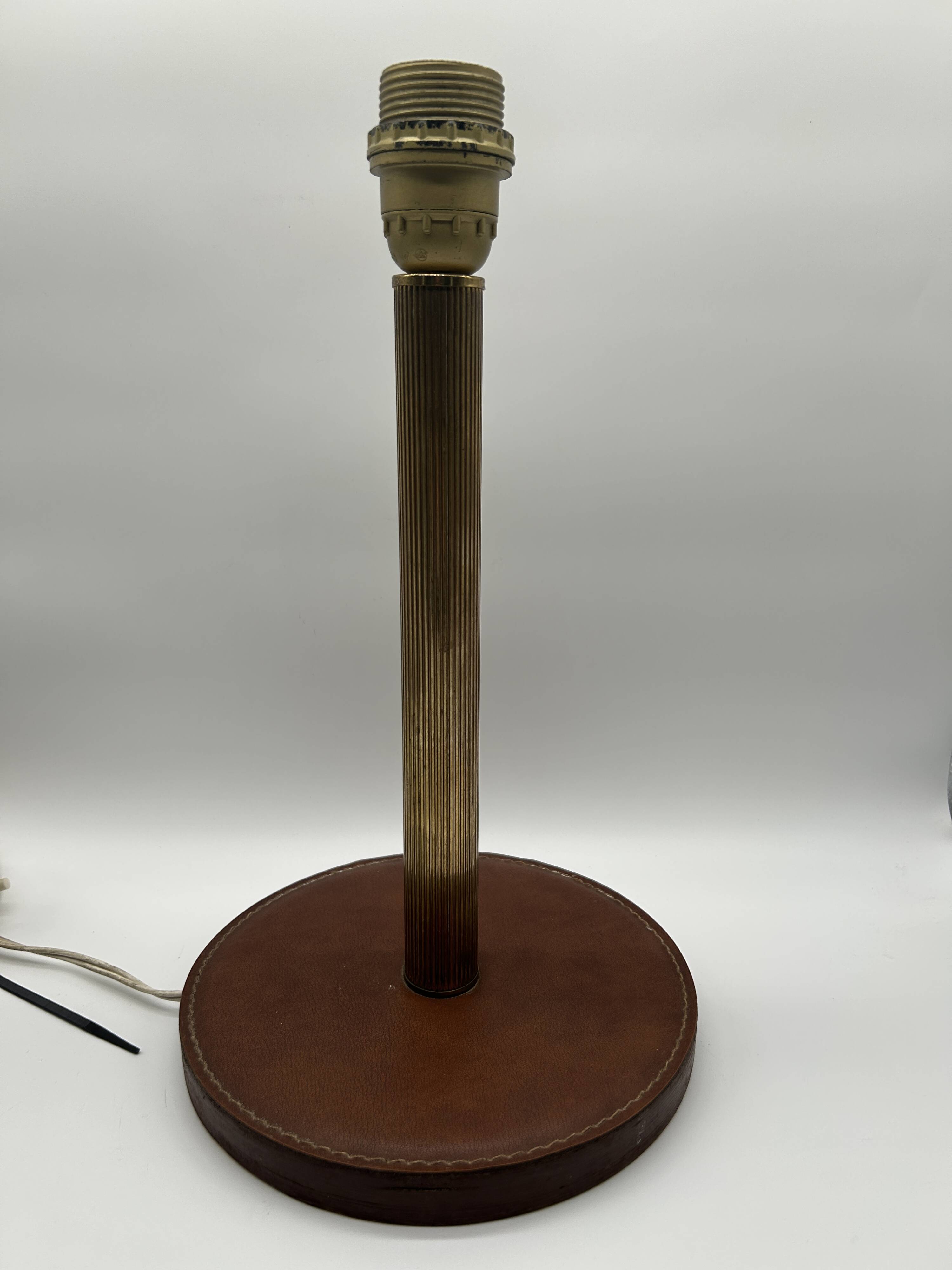 1950s desk lamp - brass/leather