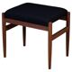 Vintage Teak Stool with Black Fabric, 1960s