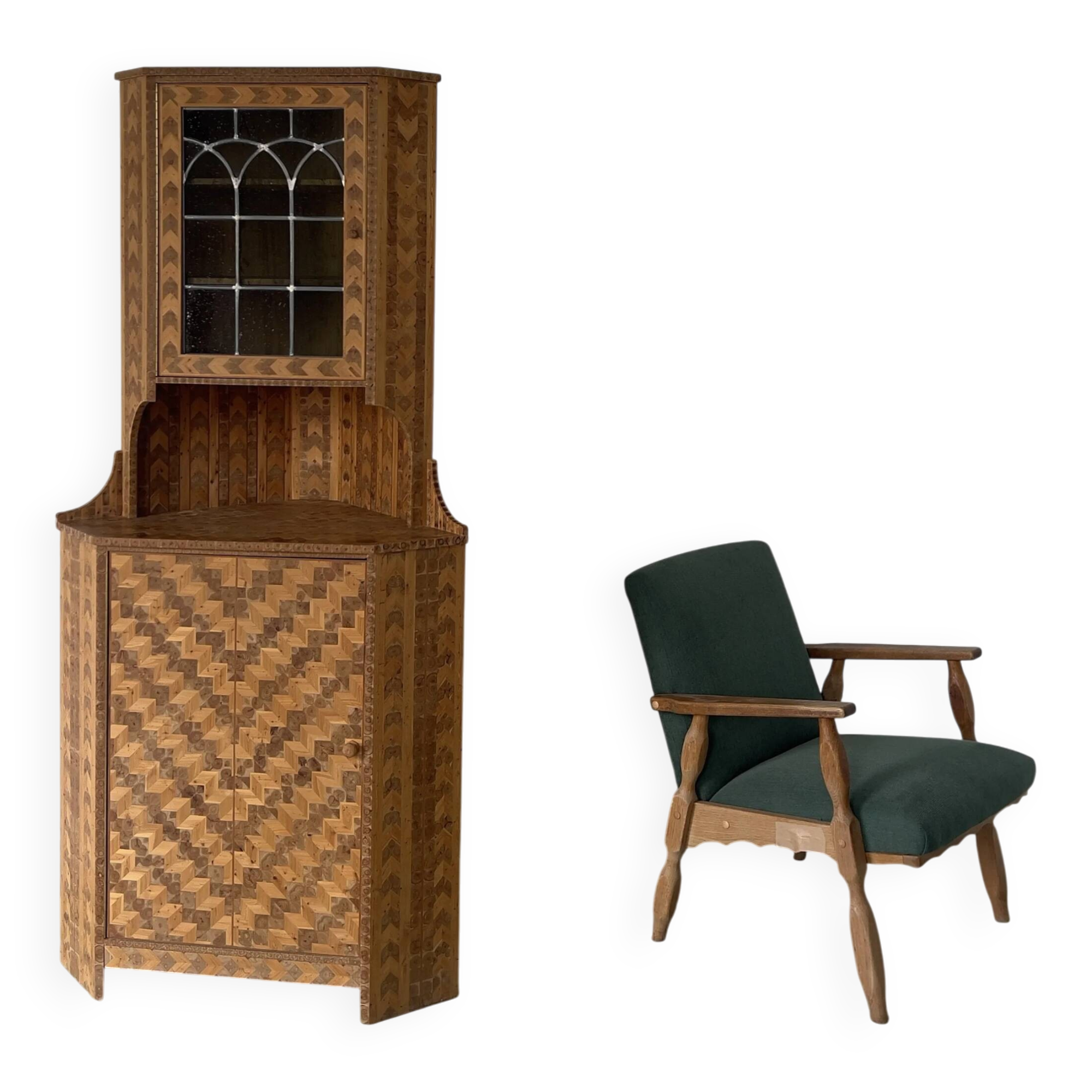 Henning Kjaernulf oak scalloped lounge chair | Denmark | 1950s