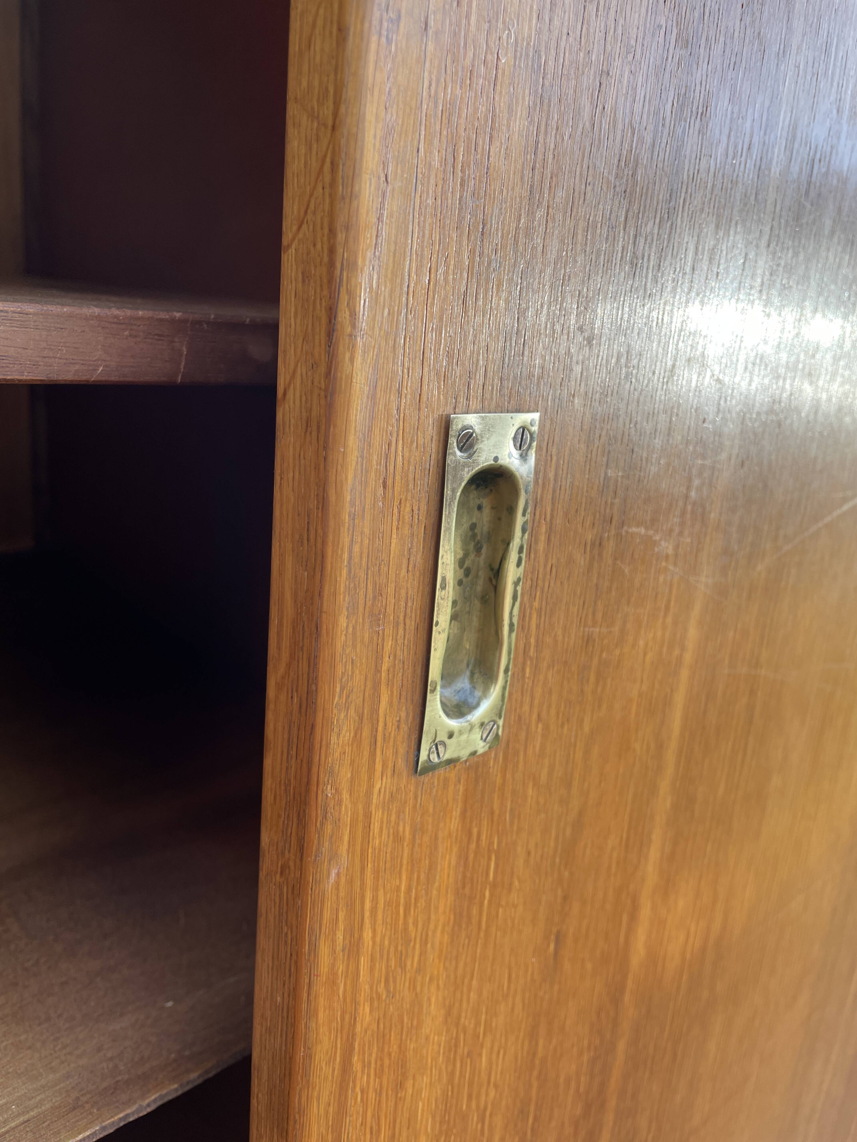 Wardrobe with 3 sliding doors in solid wood 1960