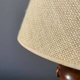 Turned wood lamp with rings