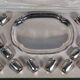 Antique silver-plated/gold liquor service with 12 goblets, tray + case.