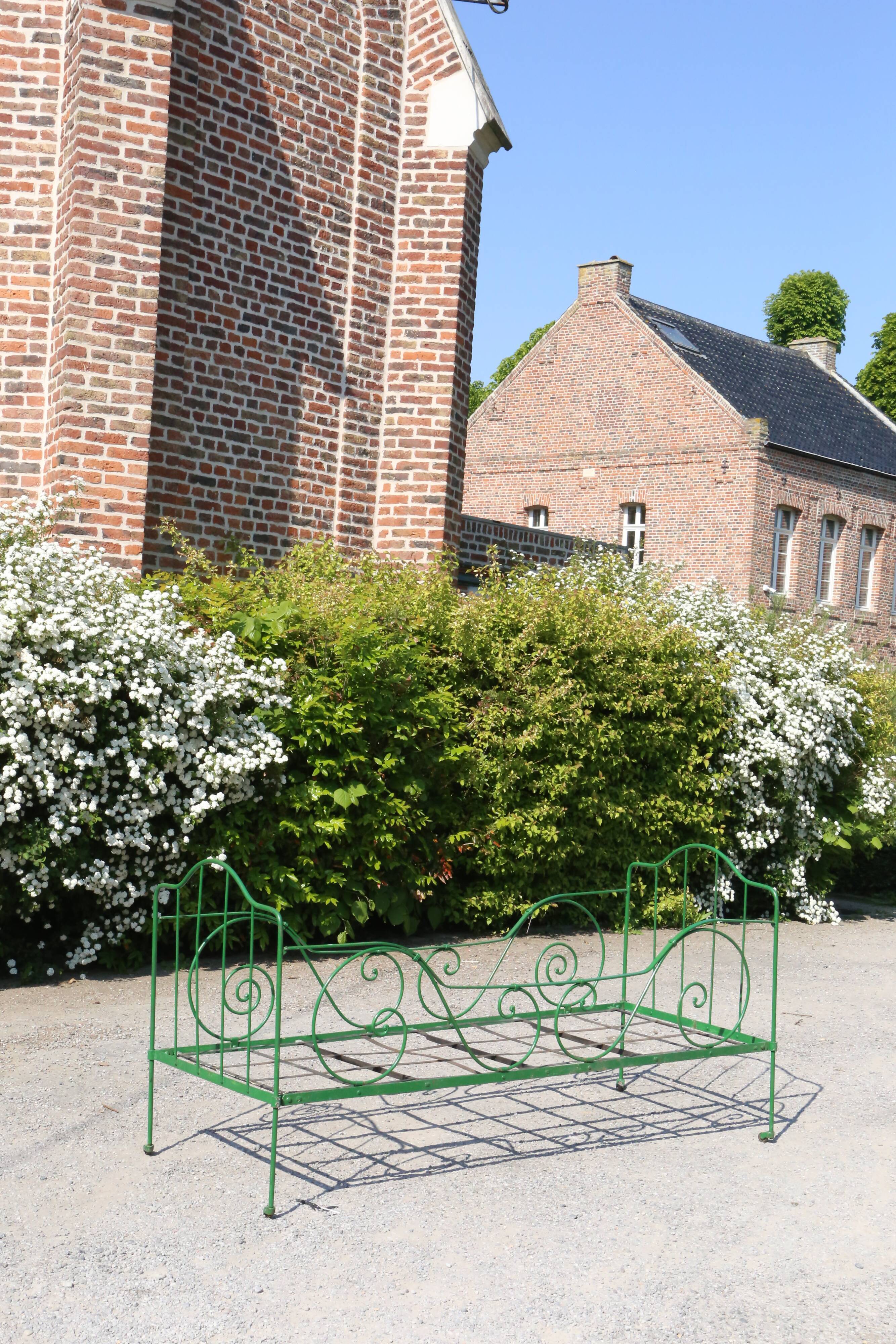 Antique metal bed, vintage