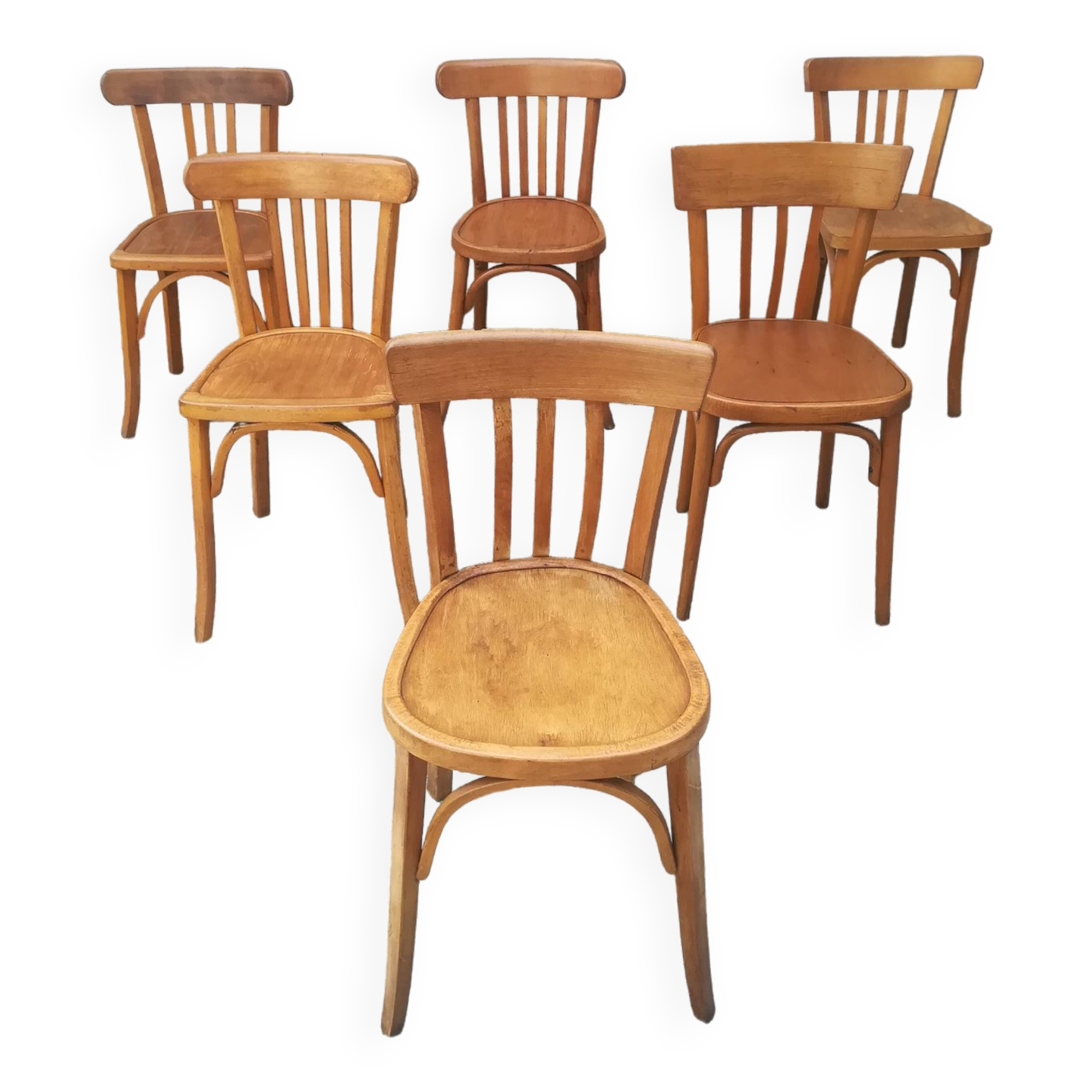 Mismatched bistro chairs