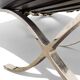 Ottoman Barcelona Original Knoll - Cuir Noir & Chrome - Design 1929