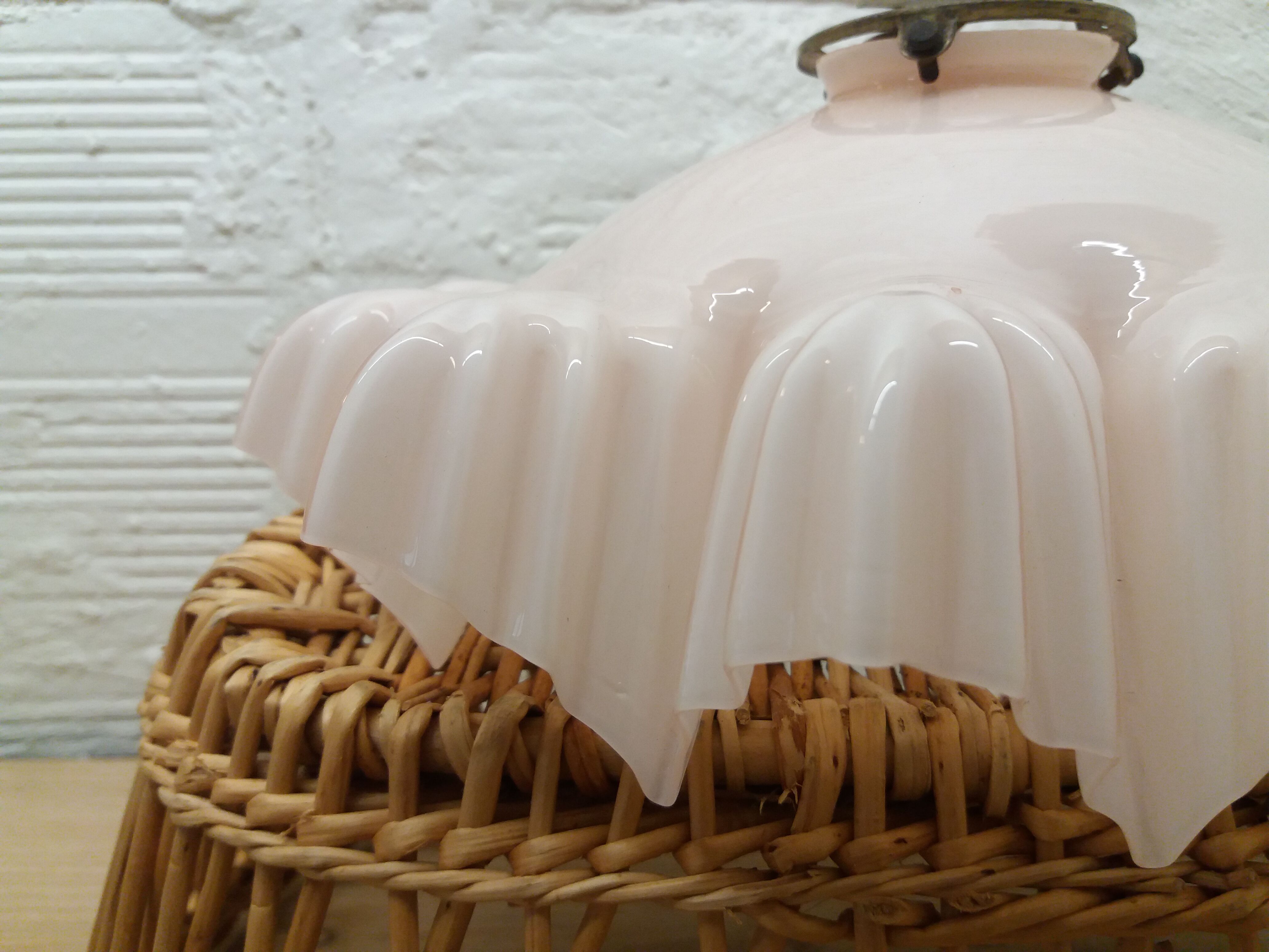 Pale pink opaline lampshade