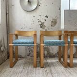 Set of 6 oak chairs with armrests Ate Van Apeldoorn