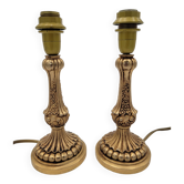 Paire de pieds de lampe en bronze