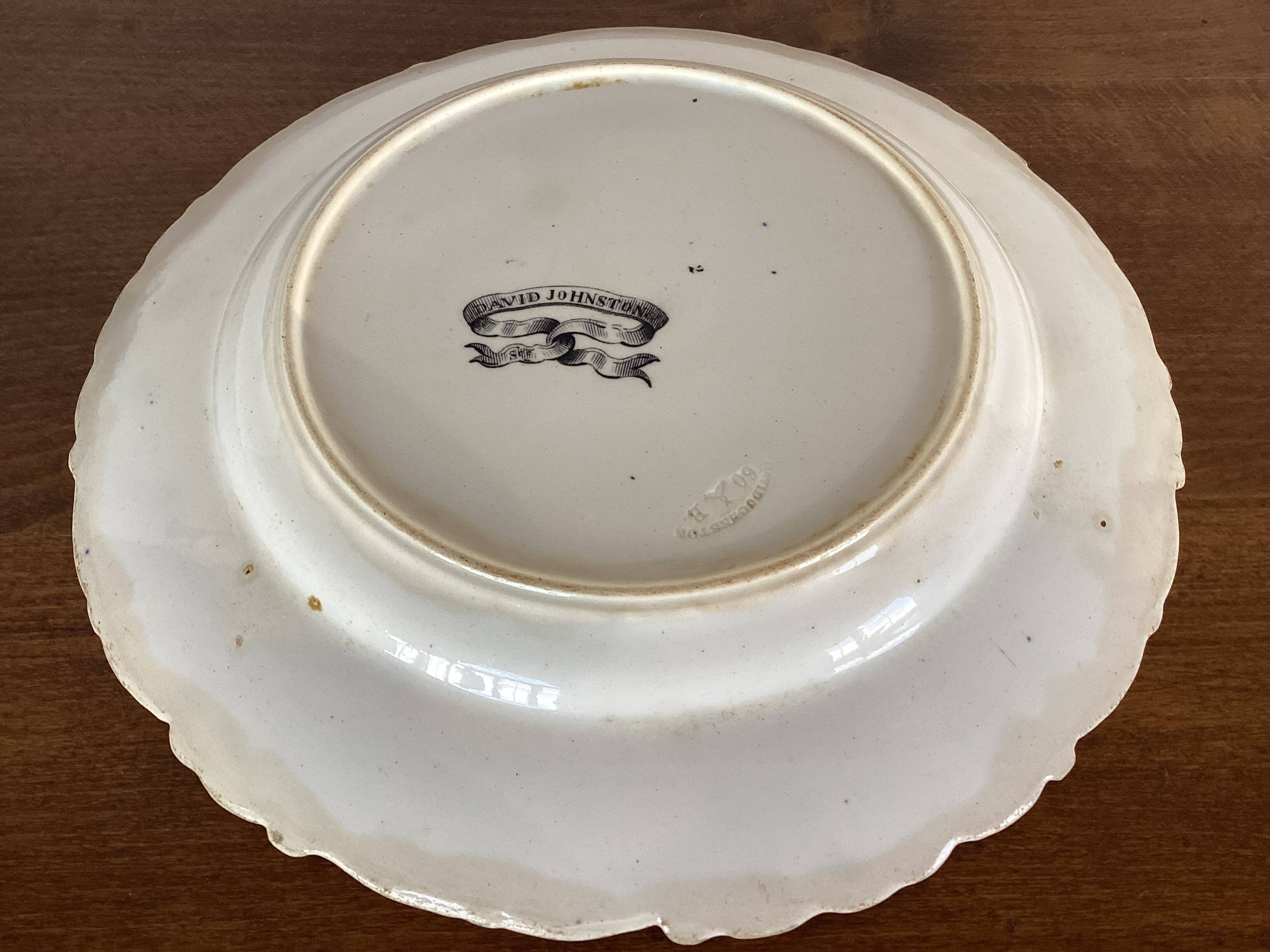Antique pipe plate david johnston bordeaux 19th century