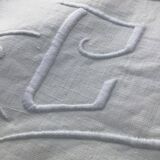 Embroidered 2-seater sheet CT linen new simple day cream