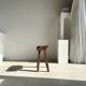 Small organic bench in upcycled Asian teak quadripod - Sungai