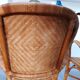 Pair of armchairs in braided rattan 70s