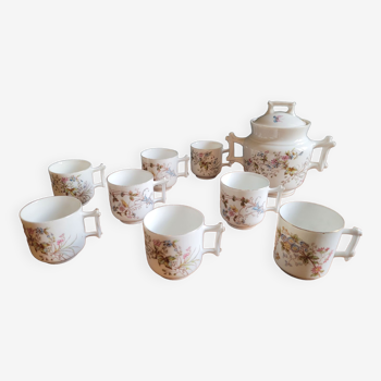 Tasses et sucrier en porcelaine 30's