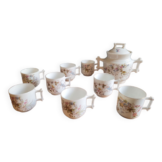 30's porcelain cups and sugar bowl