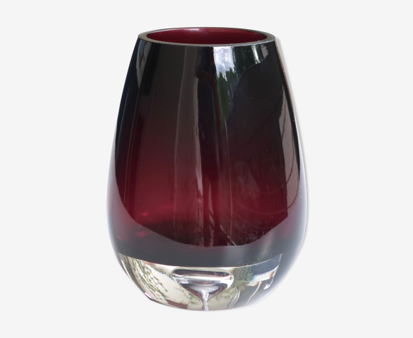 Vase en verre violet, années 70