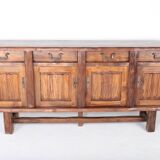 Large brutalist Aranjou sideboard in elm, 1960s