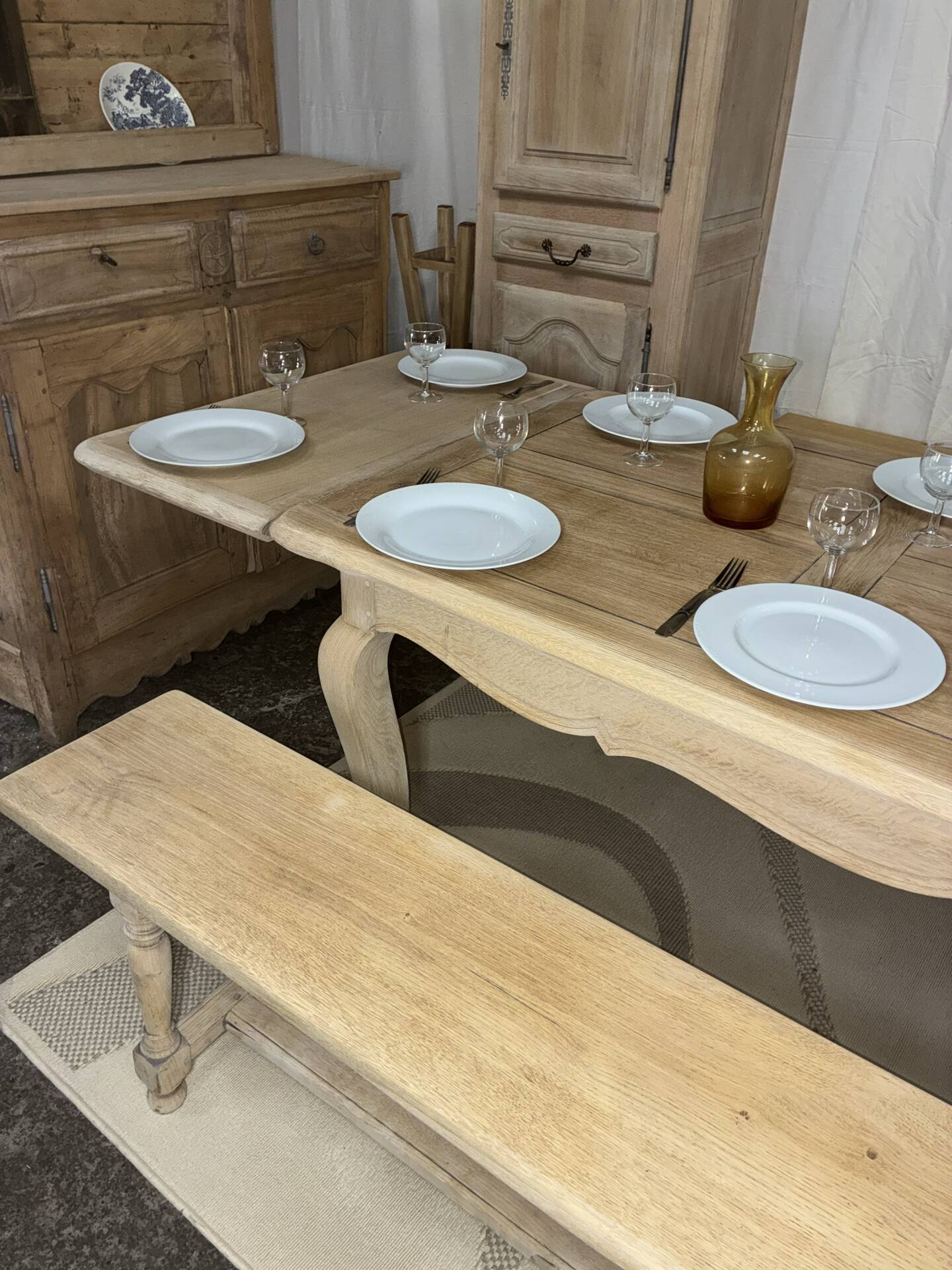 Table de ferme en chêne massif