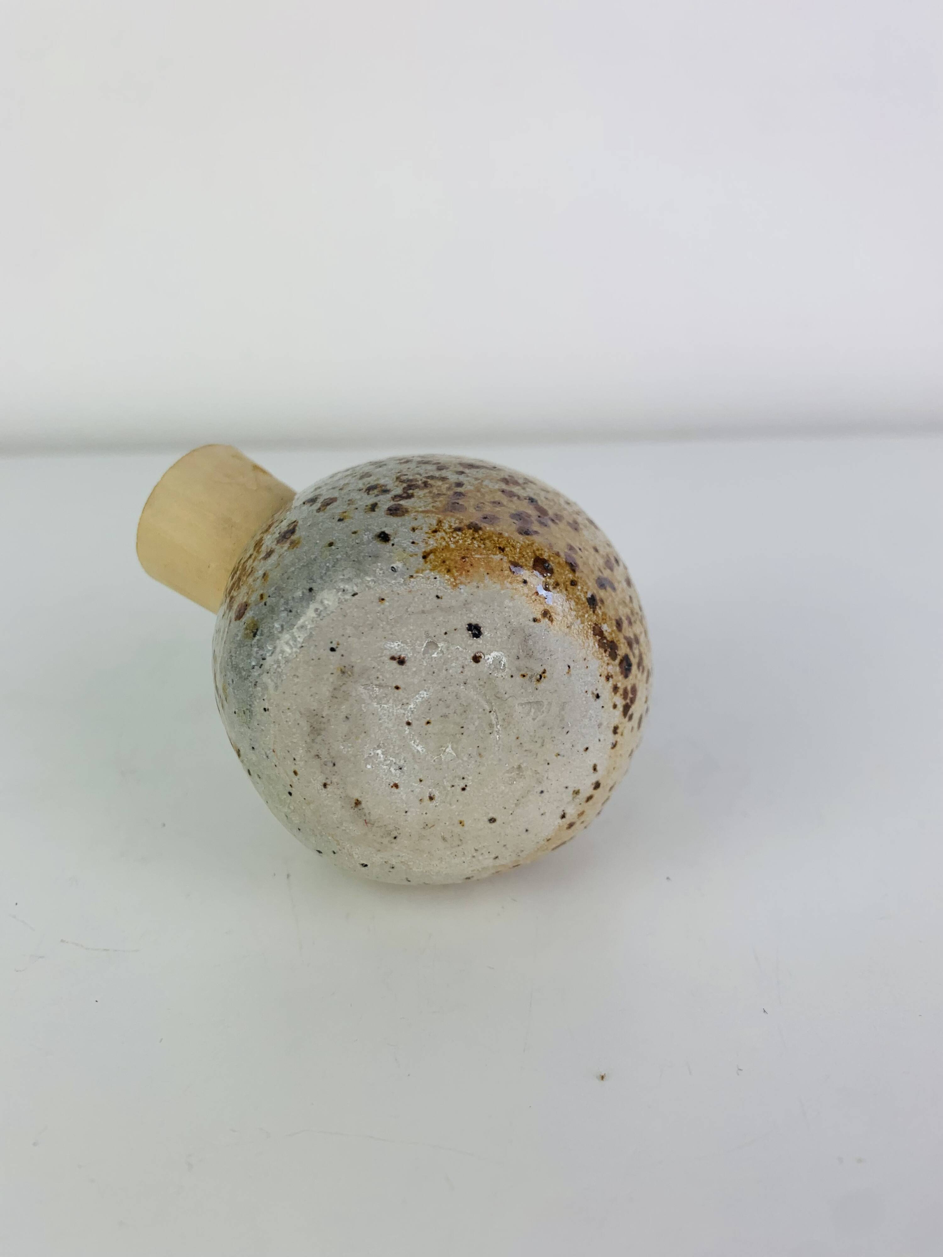 Salière zoomorphe en grès, oiseau, vintage