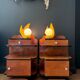 Pair of bright yellow POP lamps - 1980.