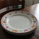 Set of 3 flat plates Céranord St Amand