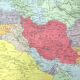 Carte vintage Asie occidentale 43x43cm de 1950