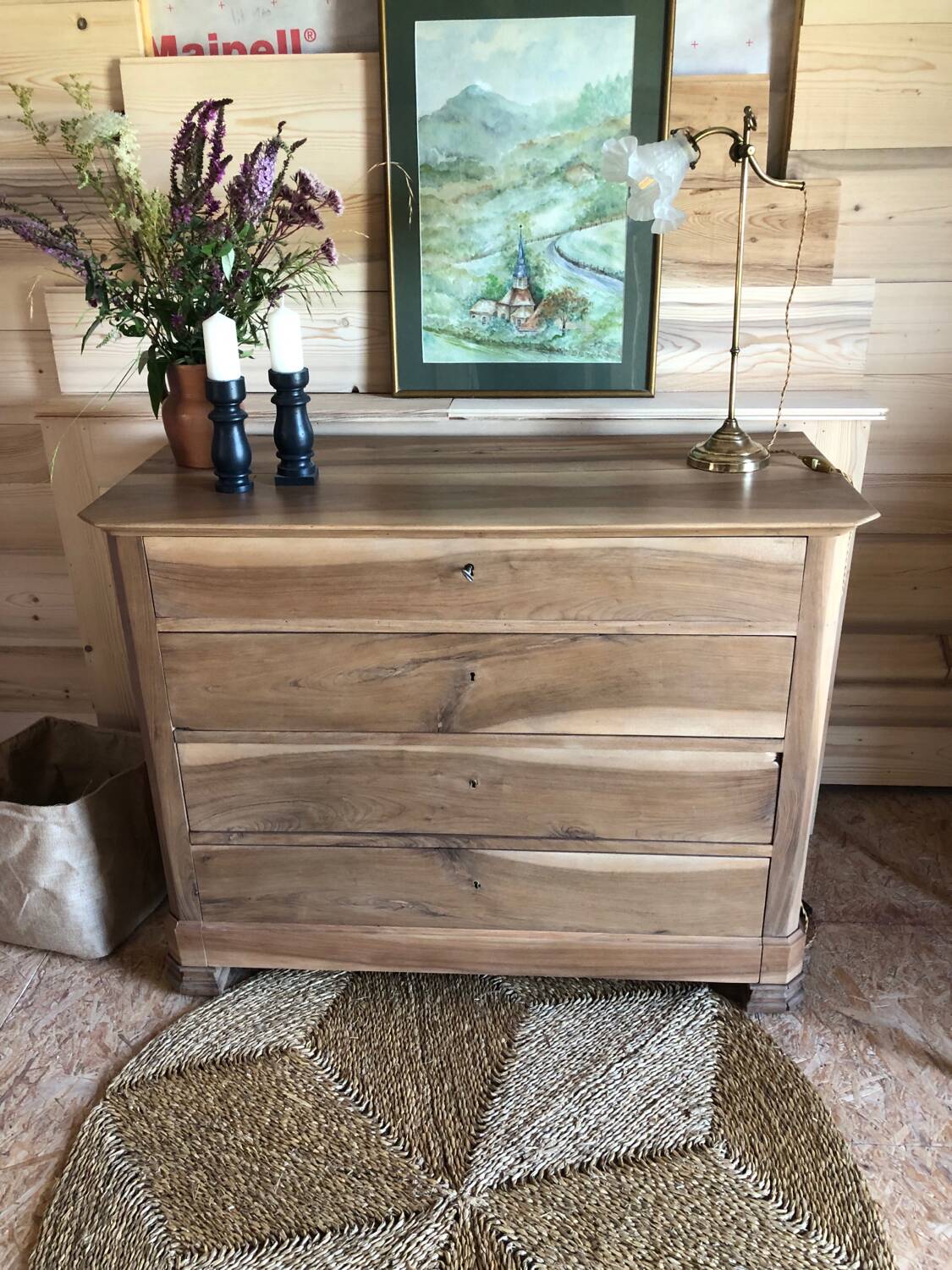 Antique walnut chest of drawers