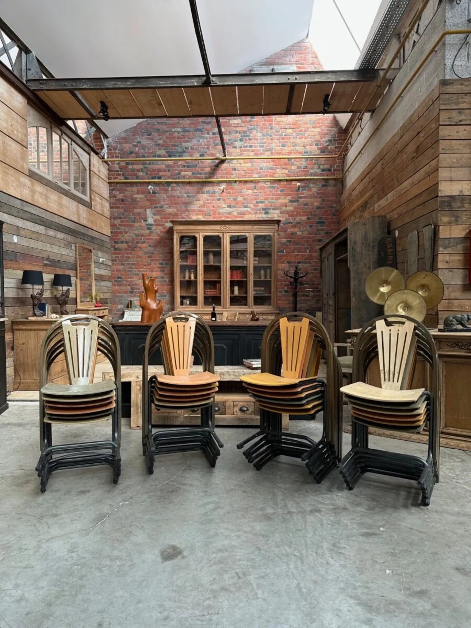 Set of 18 Baumann chairs from the 80s.