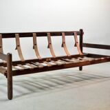 Jean Gillon Brazilian Jacarandá Wooden 3-Seat Sofa for Woodart, Brazil, 60s