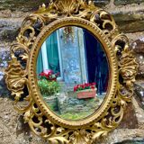 Mirror in carved wood gilded with leaf, Louis XV period, 18th century